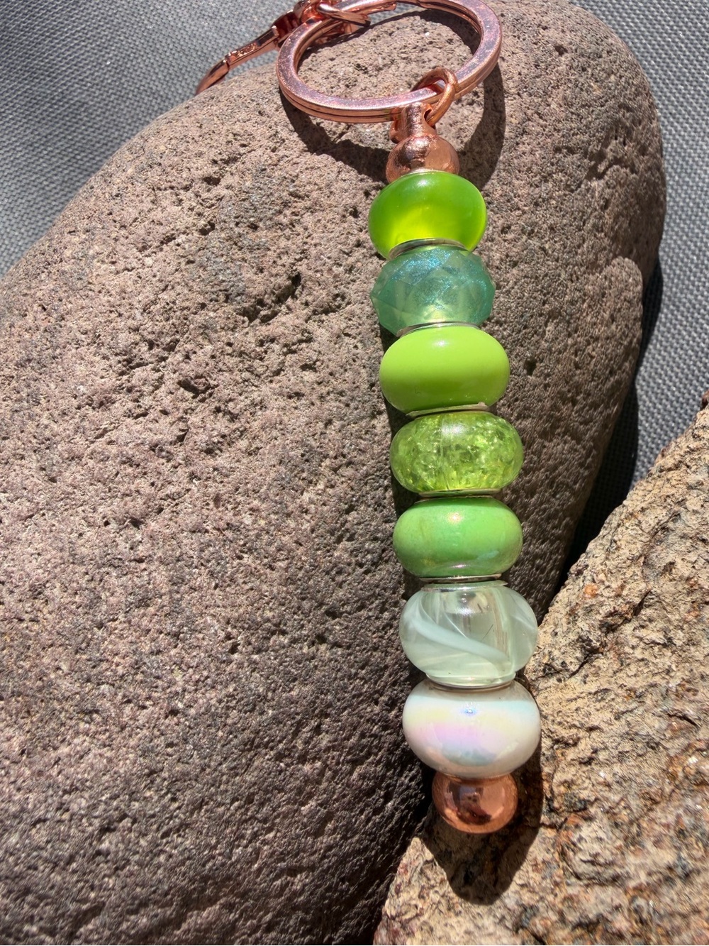 Handmaid [lime squeeze] Beaded Charm Keychain/ Purse Clip
